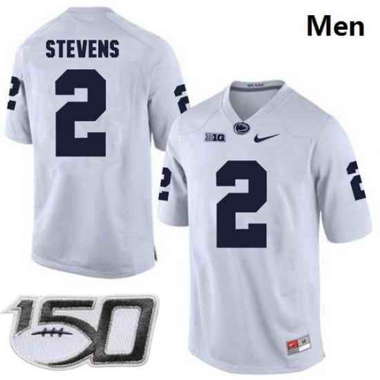Men Penn State Nittany Lions 2 Tommy Stevens White College Football Stitched 150TH Patch Jersey